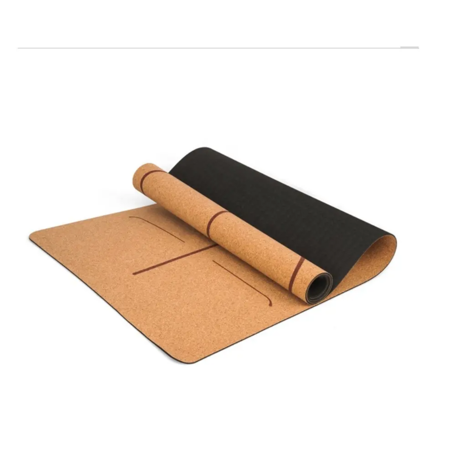 Printed Cork Yoga Mat with Carrying Strap I Natural Rubber & Cork Yoga Mat | Double Sided Non-Slip Eco-Friendly Cork Mat I Yoga Mat for Men & Women I Non-Toxic (3 mm) Homeda Store