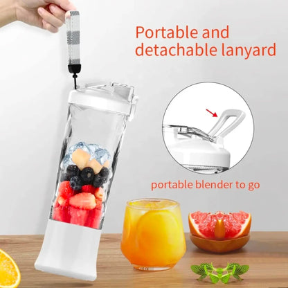 HOMEDA Portable Blender Rechargeable Blender (600ml) For Shakes And Smoothies 20 Oz Mini Blender Cup with Travel and USB Rechargeable for Office, Gym, Kitchen WHITE - Homeda Labs LLP
