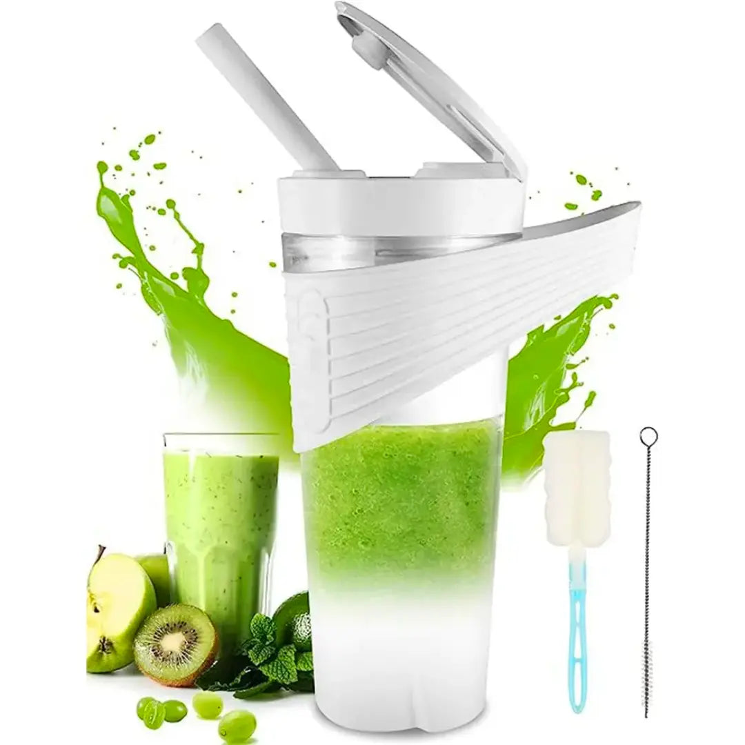 HOMEDA Portable Blender for Smoothie and Juices, 6-Blade Smoothie Blender, 150 Watt Motor Juicer Blender, Juicer Machine 4000mAh Rechargeable Battery - 460ML (White) - Homeda Labs LLP